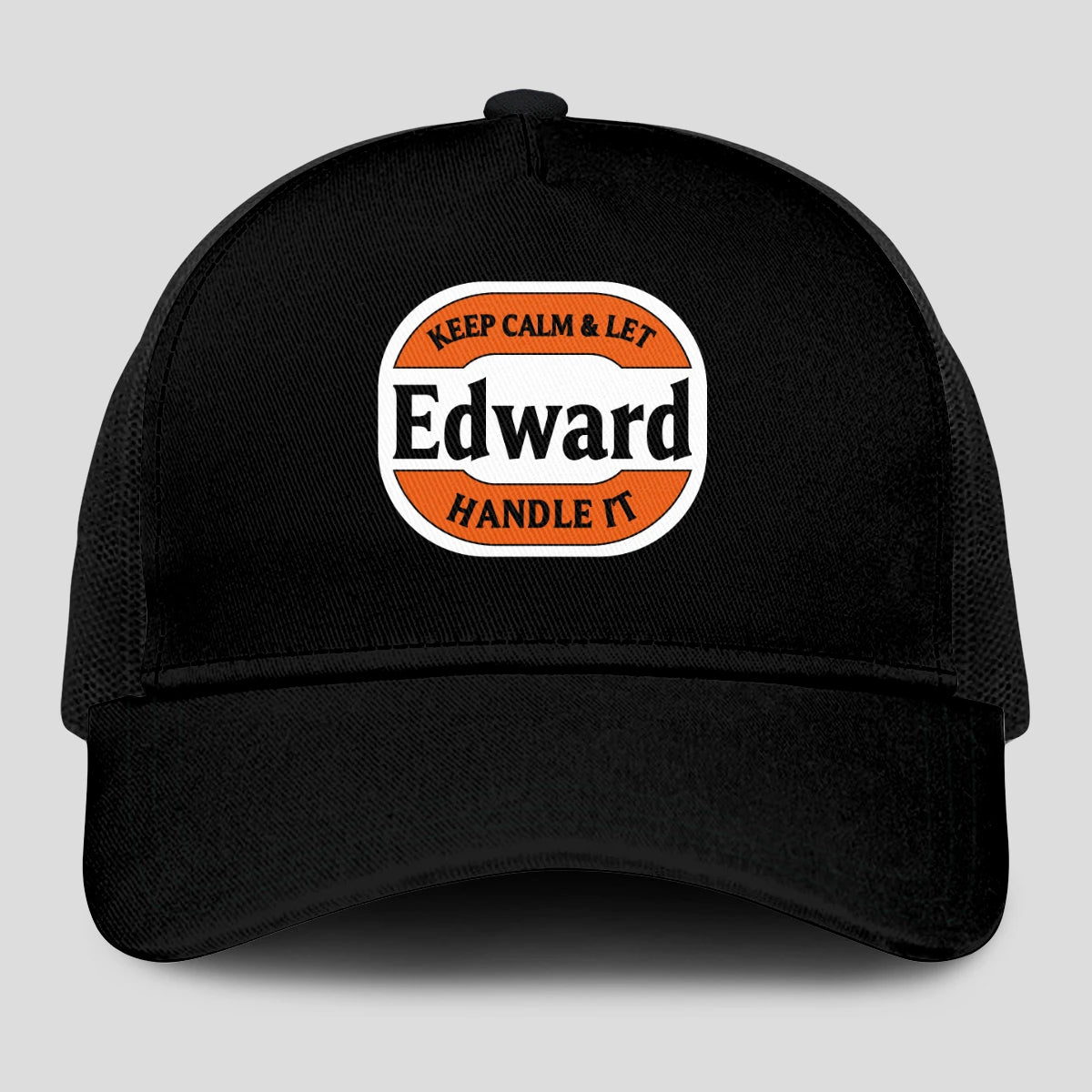 Keep Calm & Let Your Name Handle It Black Mesh Cap EDWARD 13K1 C199PF