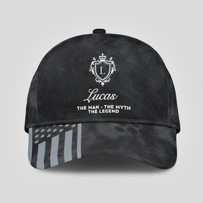 The Man The Myth The Legend America Black Camo Cap LUCAS 13K1 C173PF