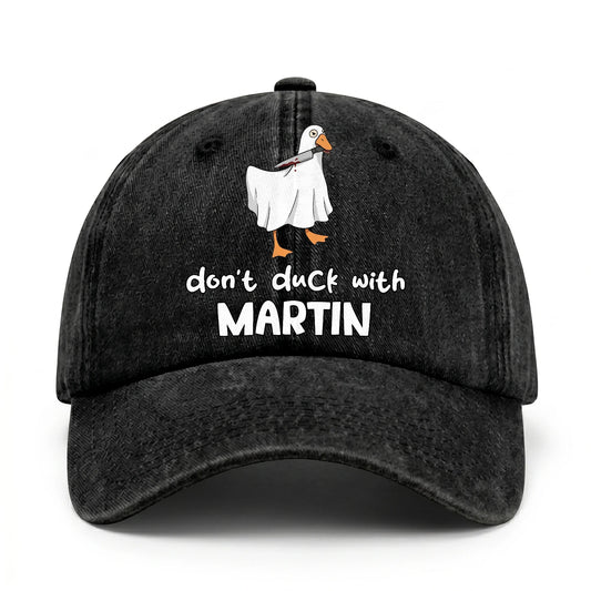 Don't Duck With Your Name Funny Washed Cap MARTIN 13K1 C129PF