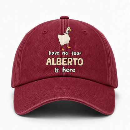 Have No Fear Your Name Is Here Funny Goose Burgundy Washed Cap ALBERTO 13K1 C127PF