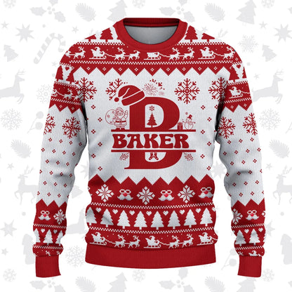 BAKER Personalized Christmas Pajama Set - Holiday Gift Outfit 13K1-CR2