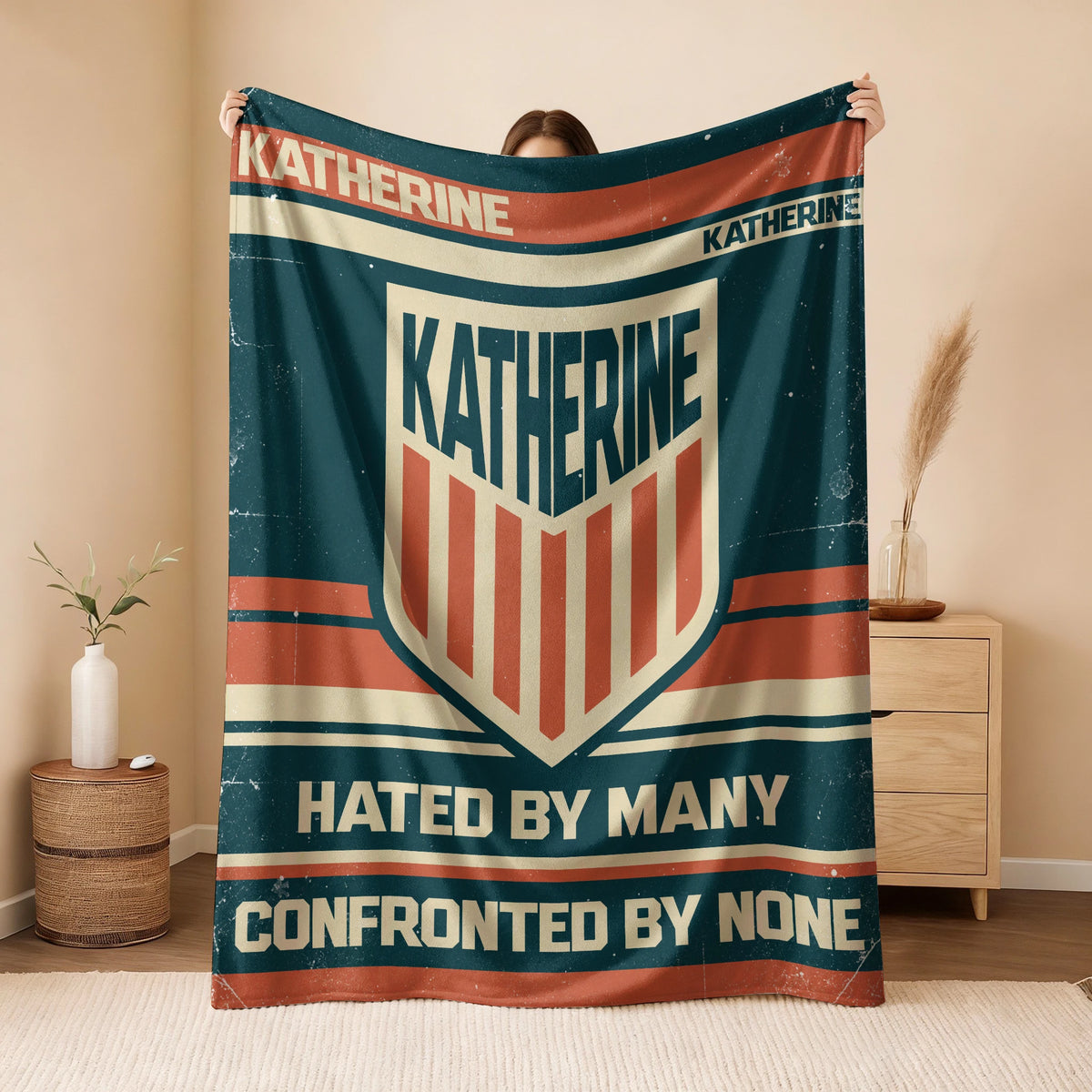 Hated By Many Confronted By None Retro Fleece Blanket KATHERINE 13K1 BK58