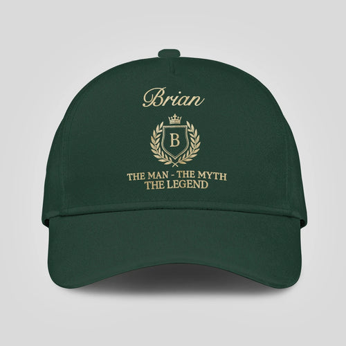 The Man The Myth The Legend Crest Forest Green Cap BRIAN 13K1 C159PF