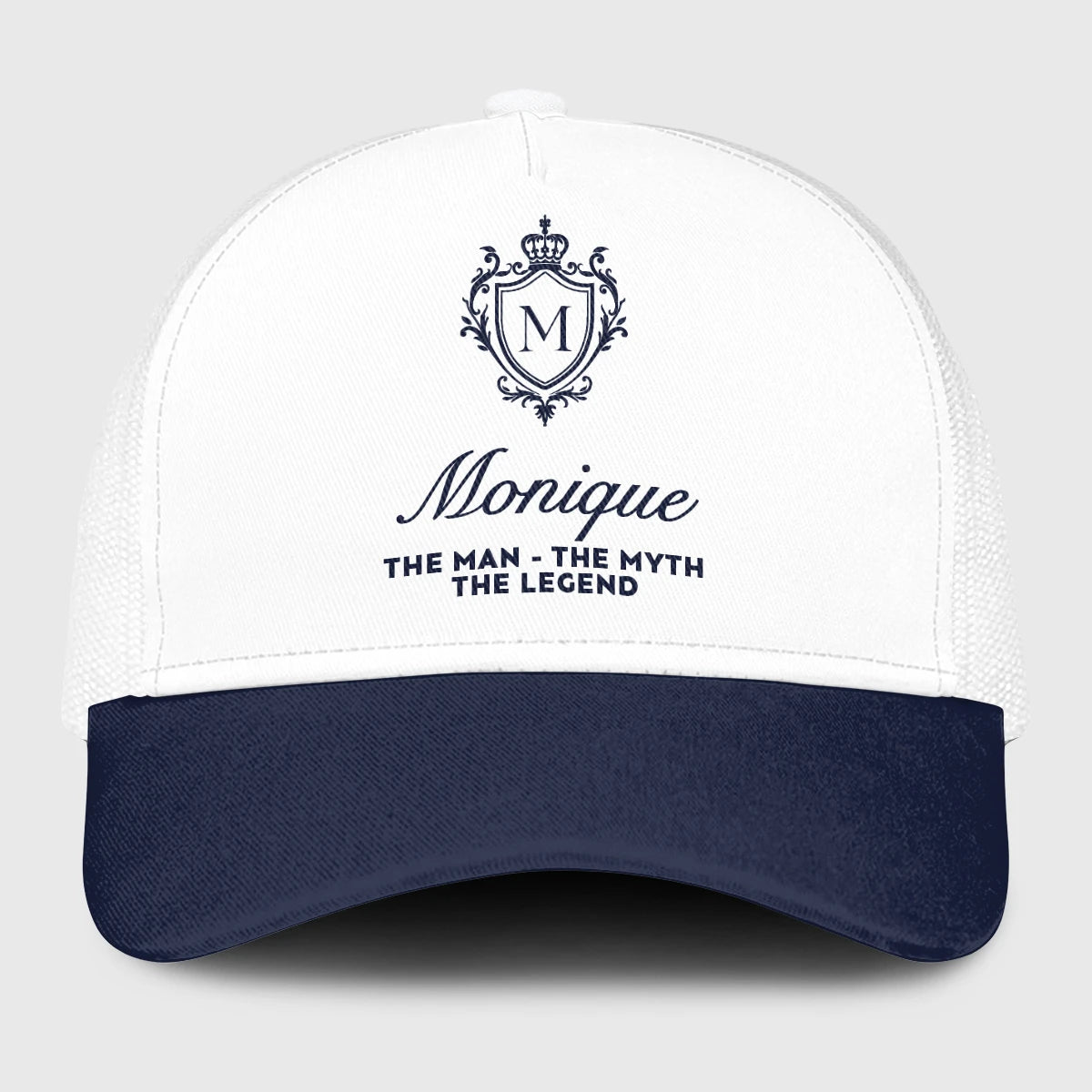 The Man The Myth The Legend Blue And White Baseball Mesh Cap MONIQUE 13K1 C186PF