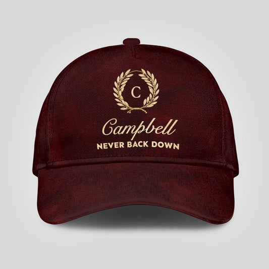 Never Back Down Golden Olive Burgundy Cap CAMPBELL 13K1 C177PF