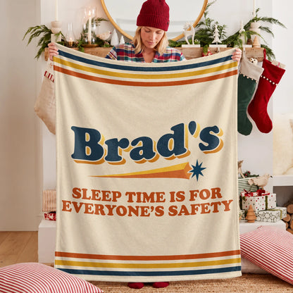 Your Name's Sleep Time Funny Retro Fleece Blanket BRAD 13K1 BK67