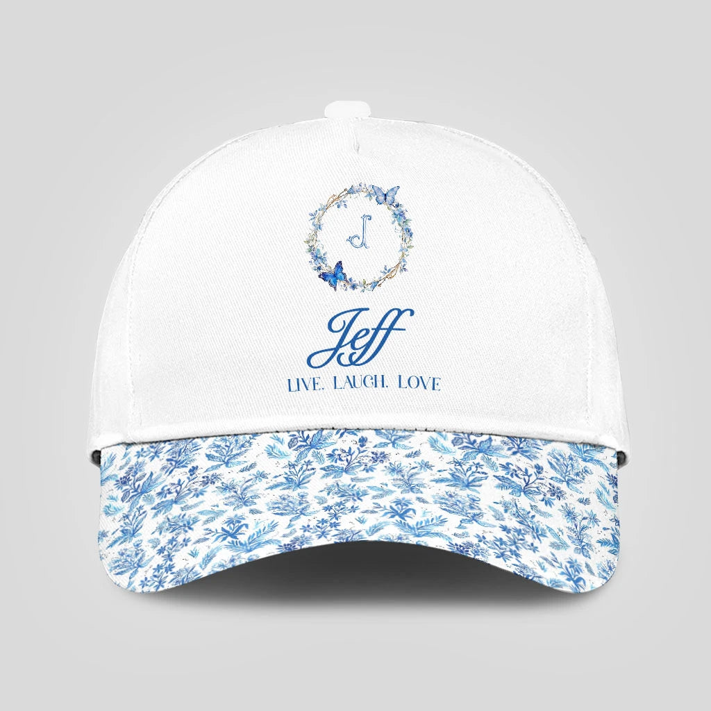 Live Laugh Love Blue Flowers Cap JEFF 13K1 C50PF