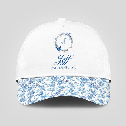 Live Laugh Love Blue Flowers Cap JEFF 13K1 C50PF