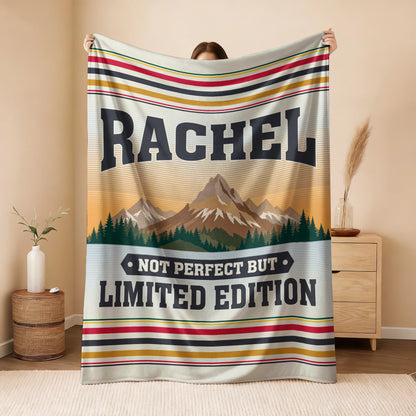 Not Perfect But Limited Edition Vintage Mountain Fleece Blanket RACHEL 13K1 BK45