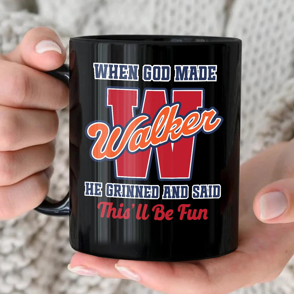 When God Made Your Name Personalized Baseball Mug WALKER 13K1 MG07