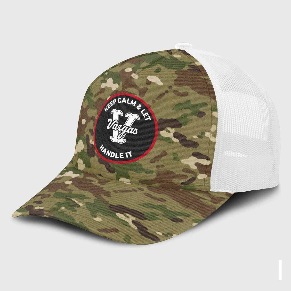 Keep Calm & Let Your Name Handle It Camo Mesh Cap VARGAS 13K1 C209PF