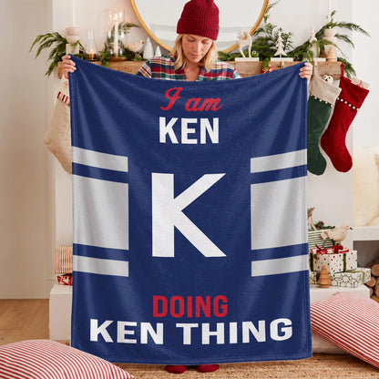 I'm Name Doing Name Things Navy Fleece Blanket KEN 13K1 BK51
