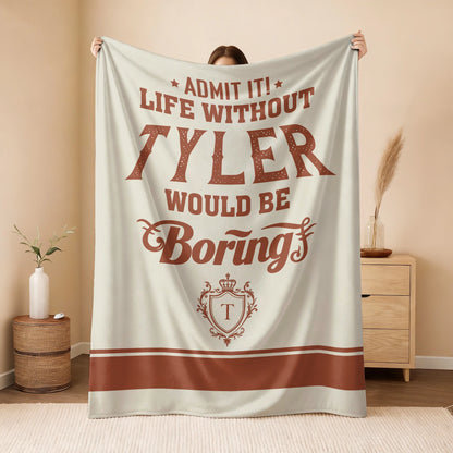 Life Without Your Name Would Be Boring Cream Terracotta Blanket TYLER 13K1 BK24
