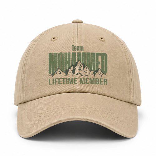 Team Your Name Lifetime Member Mountain Cap MOHAMMED 13K1 C58PF