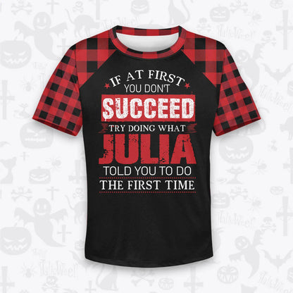 JULIA Buffalo Plaid Pajamas Set Tshirt & Pants 13K1-EV2