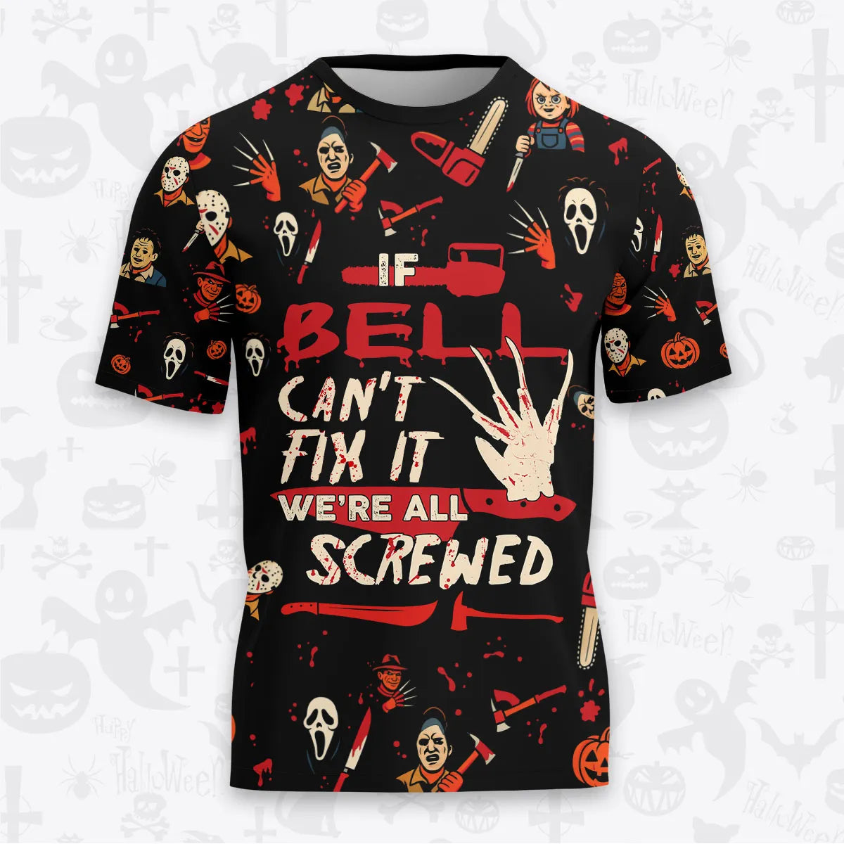 BELL Horror Halloween Pajama Set Scary T-Shirt & Pants Sleepwear Costume 13K1-HL1