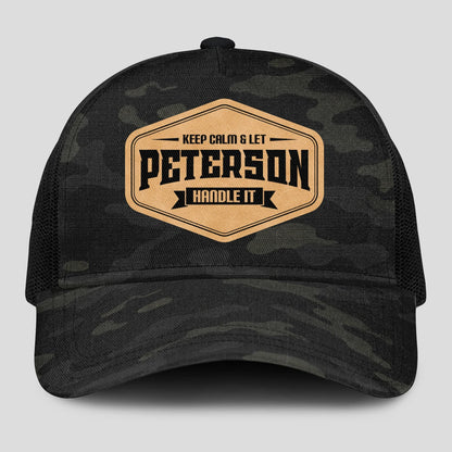 Keep Calm & Let Your Name Handle It Dark Camo Mesh Cap PETERSON 13K1 C195PF