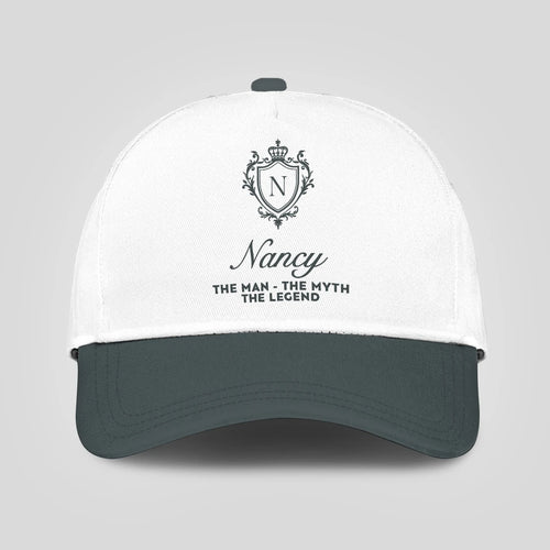The Man The Myth The Legend Elegant Gray And White Cap NANCY 13K1 C170PF
