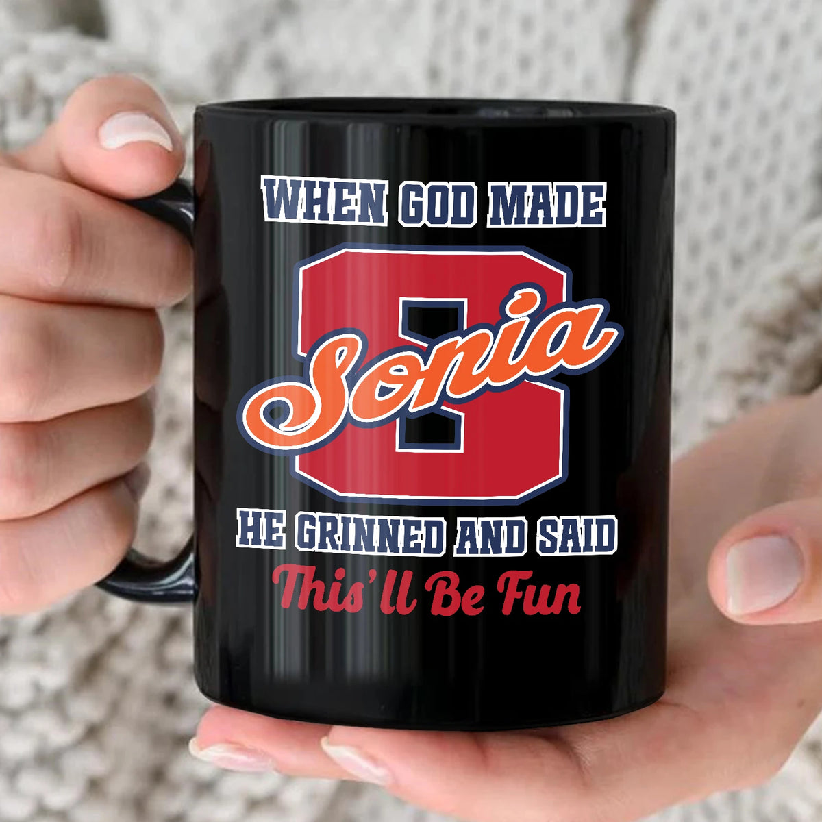 When God Made Your Name Personalized Baseball Mug SONIA 13K1 MG07