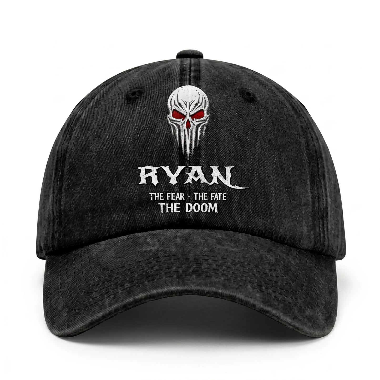 Your Name The Fear The Fate The Doom Skull Washed Cap RYAN 13K1 C98PF