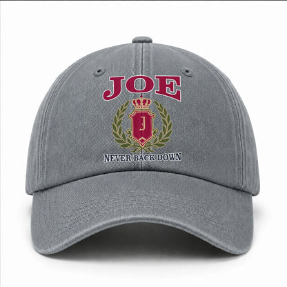 Your Name Never Back Down Royal Washed Cap JOE 13K1 C77PF