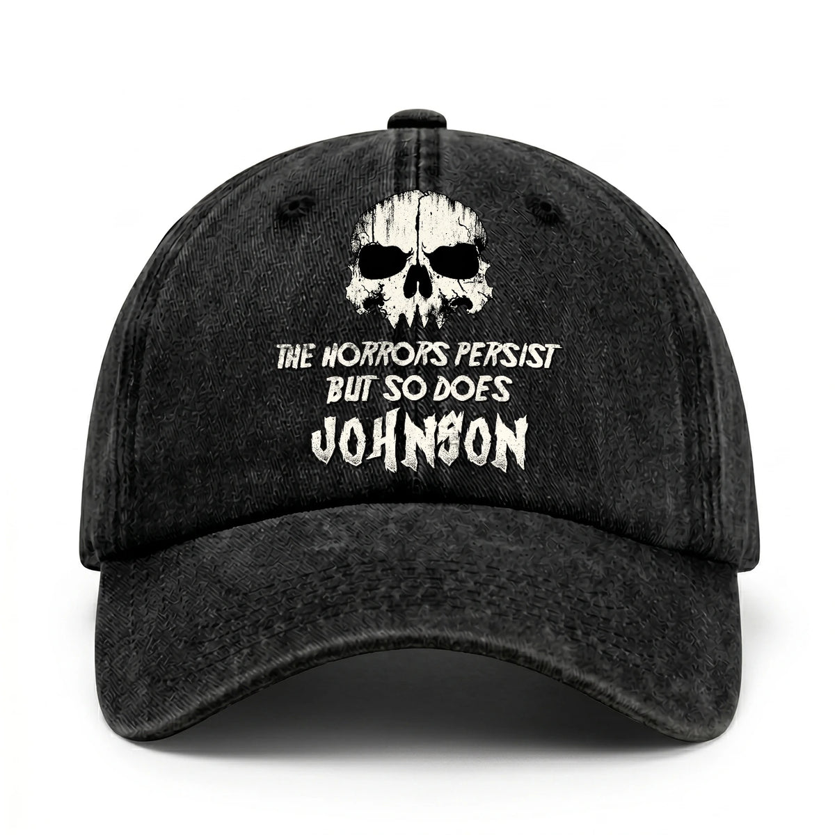 The Horrors Persist But So Does Your Name Cool Skull Washed Cap JOHNSON 13K1 C134PF