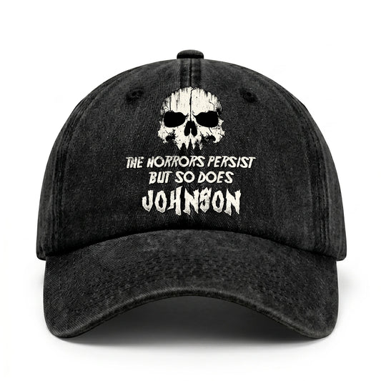 The Horrors Persist But So Does Your Name Cool Skull Washed Cap JOHNSON 13K1 C134PF