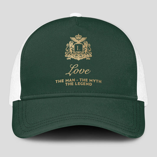 The Man The Myth The Legend Sage Green Mesh Cap LOVE 13K1 C192PF