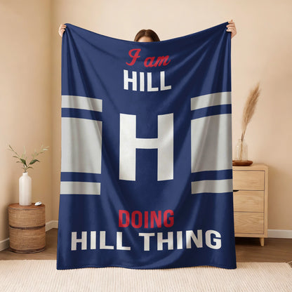 I'm Name Doing Name Things Navy Fleece Blanket HILL 13K1 BK51