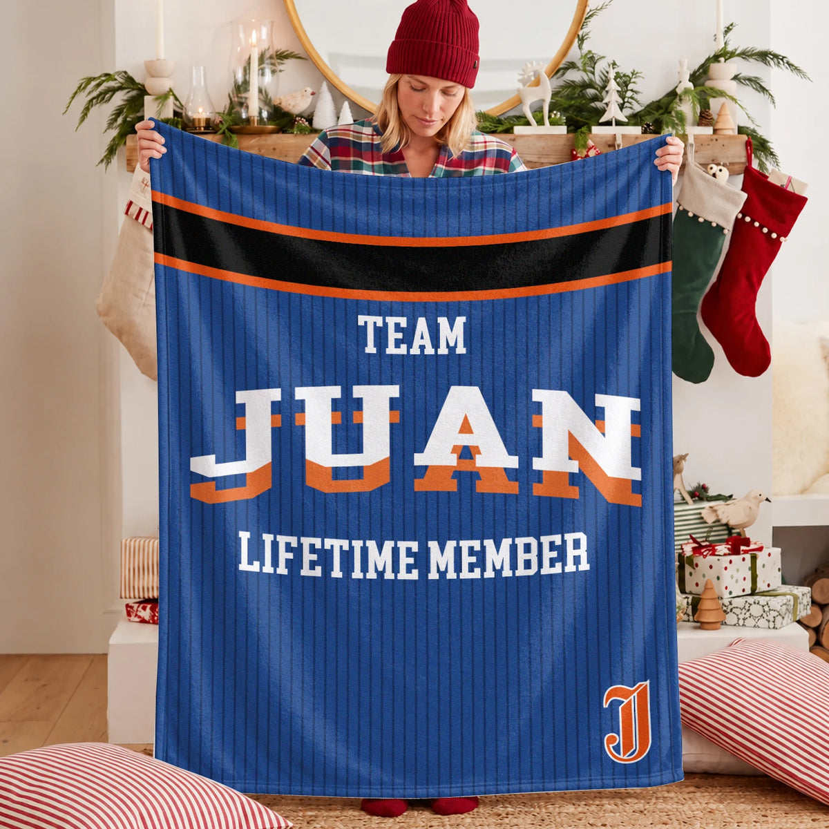 Team Your Name Lifetime Member Basketball Fleece Blanket JUAN 13K1 BK47