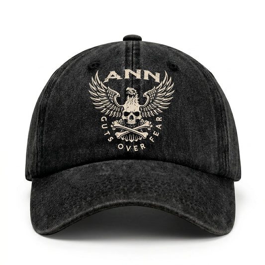 Your Name Guts Over Fear With Eagle And Skull Washed Cap ANN 13K1 C75PF