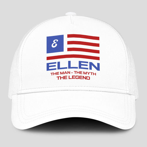 The Man The Myth The Legend America Flag Mesh Cap ELLEN 13K1 C193PF
