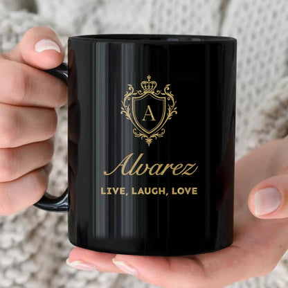 Your Name Live Laugh Love Luxury Champagne Gold Mug ALVAREZ 13K1 MG10