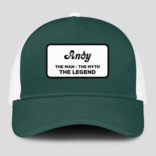 The Man The Myth The Legend Green And White Mesh Cap ANDY 13K1 C198PF