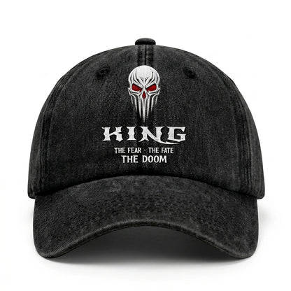 Your Name The Fear The Fate The Doom Skull Washed Cap KING 13K1 C98PF