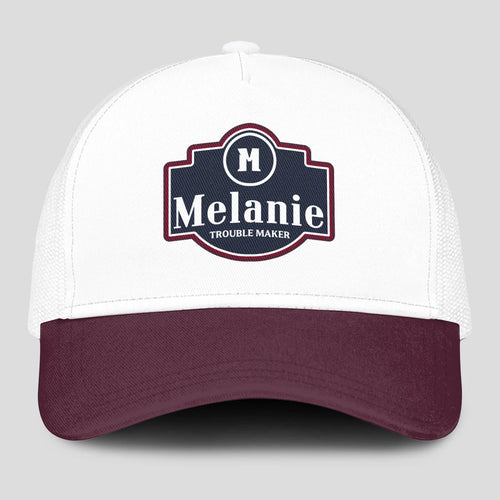 Trouble Maker Burgundy And White Funny Mesh Cap MELANIE 13K1 C201PF
