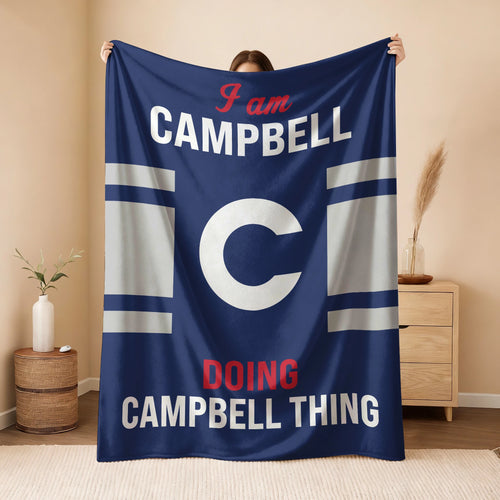 I'm Name Doing Name Things Navy Fleece Blanket CAMPBELL 13K1 BK51