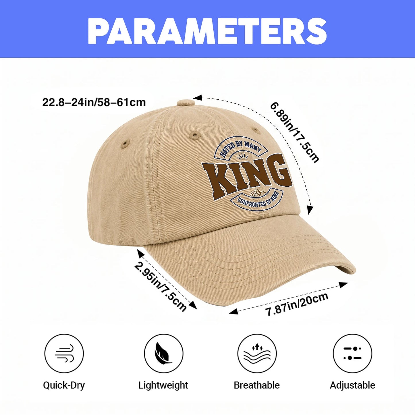 Hated By Many Confronted By None Washed Cap KING 13K1 C36PF