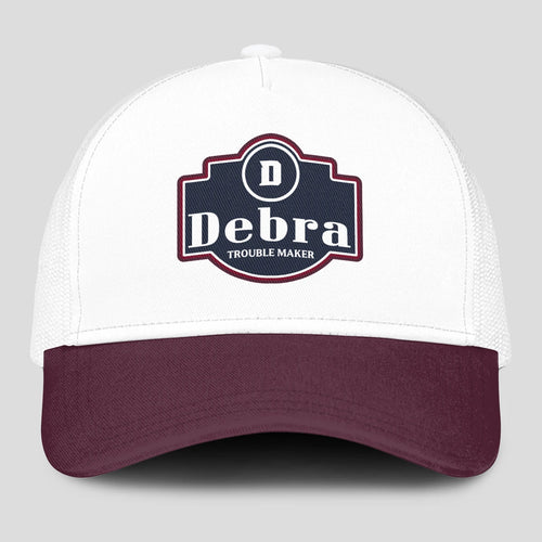 Trouble Maker Burgundy And White Funny Mesh Cap DEBRA 13K1 C201PF