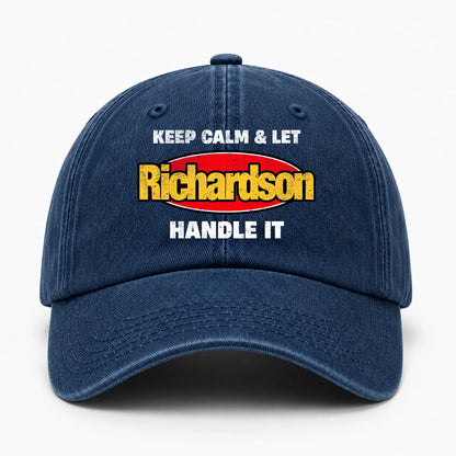 Keep Calm & Let Your Name Handle It Yellow And Red Logo Washed Cap RICHARDSON 13K1 C172PF