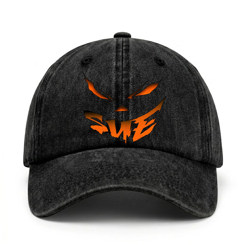 Your Name Jack O' Lantern Halloween Washed Cap SUE 13K1 C100PF