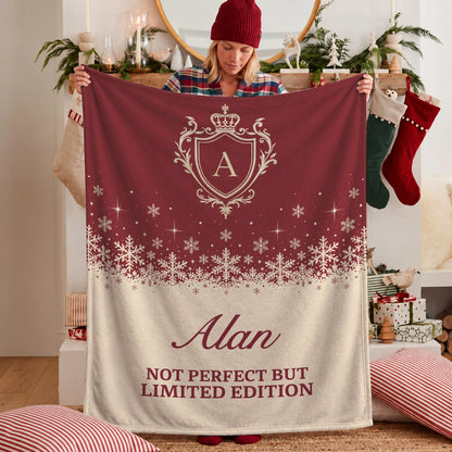 Not Perfect But Limited Edition Red Cream Christmas Fleece Blanket ALAN 13K1 BK34