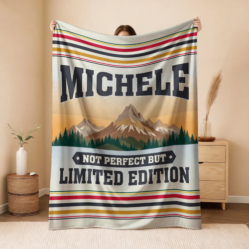 Not Perfect But Limited Edition Vintage Mountain Fleece Blanket MICHELE 13K1 BK45