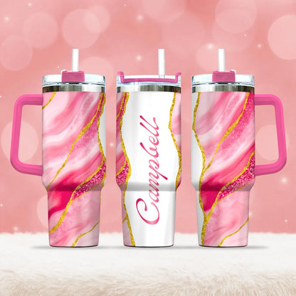 CAMPBELL 40oz Personalized Tumbler Cup with Straw | Custom Stainless Steel Mug 13K1-TB1