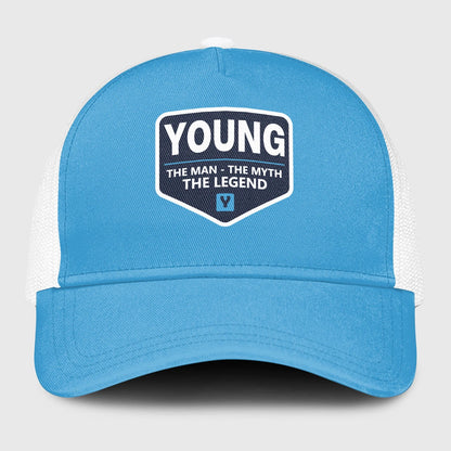 The Man The Myth The Legend Light Blue Mesh Cap YOUNG 13K1 C190PF