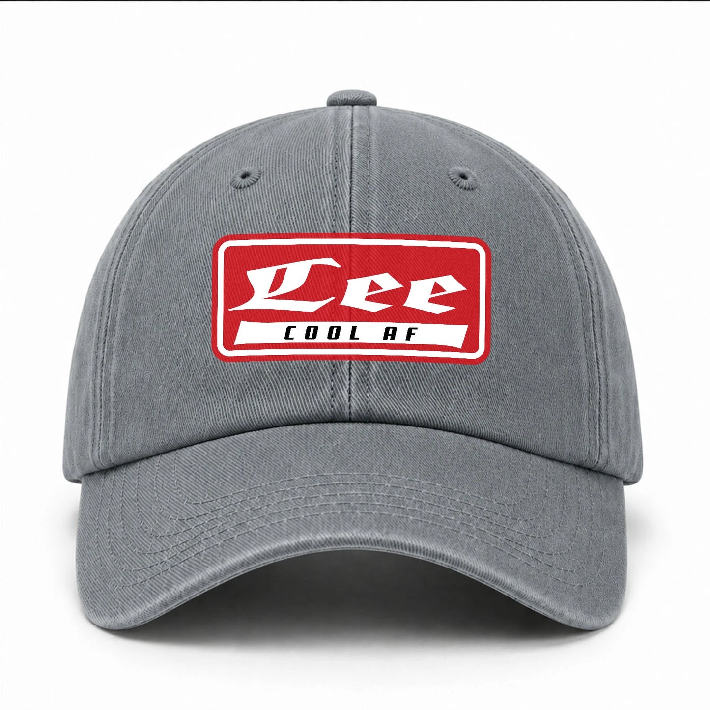 Your Name Cool Af Red Logo Funny Washed Cap LEE 13K1 C79PF
