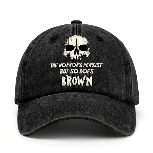 The Horrors Persist But So Does Your Name Cool Skull Washed Cap BROWN 13K1 C134PF