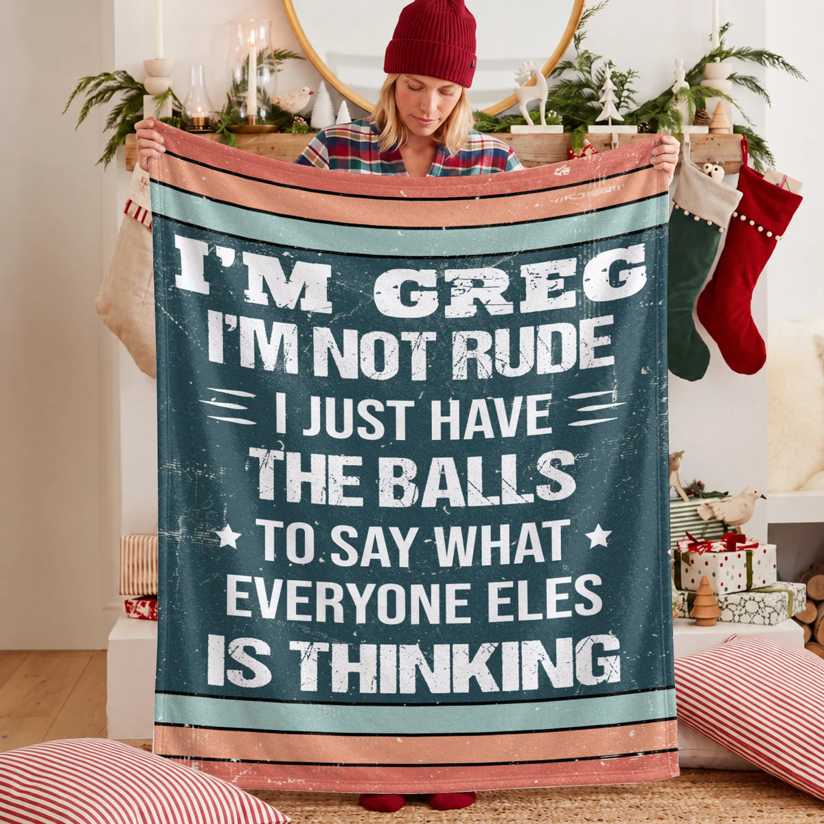 I'm Name Not Rude Just Have the Balls Fleece Blanket GREG 13K1 BK65