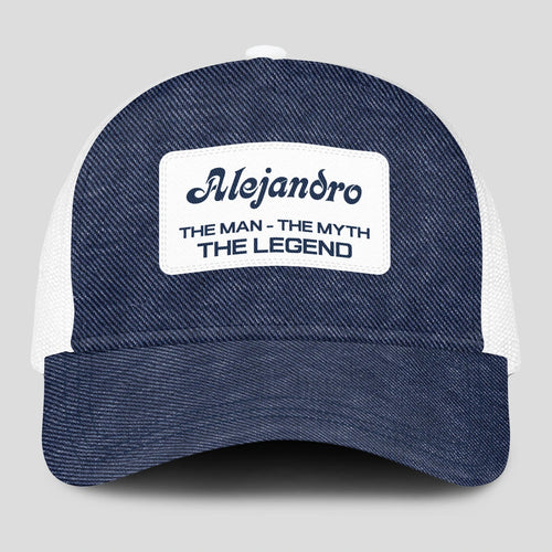 The Man The Myth The Legend Blue Denim Mesh Cap ALEJANDRO 13K1 C194PF