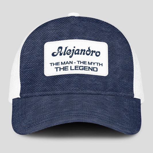 The Man The Myth The Legend Blue Denim Mesh Cap ALEJANDRO 13K1 C194PF
